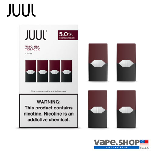 【JUUL ジュール】PODS VirginiaTobacco ヴァージニアタバコ 50mg 4つ入り 合計2.8ml